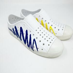 Native Crayola Youth Shoes Jefferson Print White Colored Scribbles in size J3